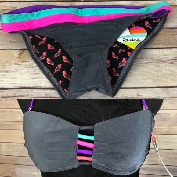 Raisins Other - Raisins Bikini 2 Piece Bandeau Swimsuit Ruched
